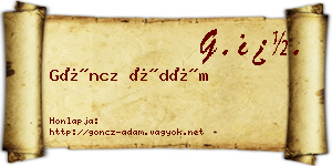 Göncz Ádám névjegykártya